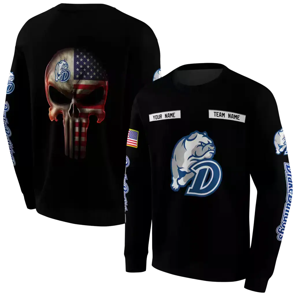custom drake bulldogs punisher skull black hoodie premium grade custom drake bulldogs punisher skull black hoodie premium grade