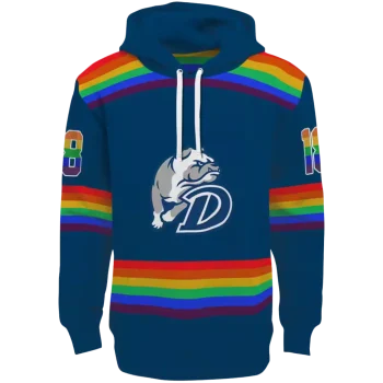 custom drake bulldogs rainbow stripes blue hoodie best selling