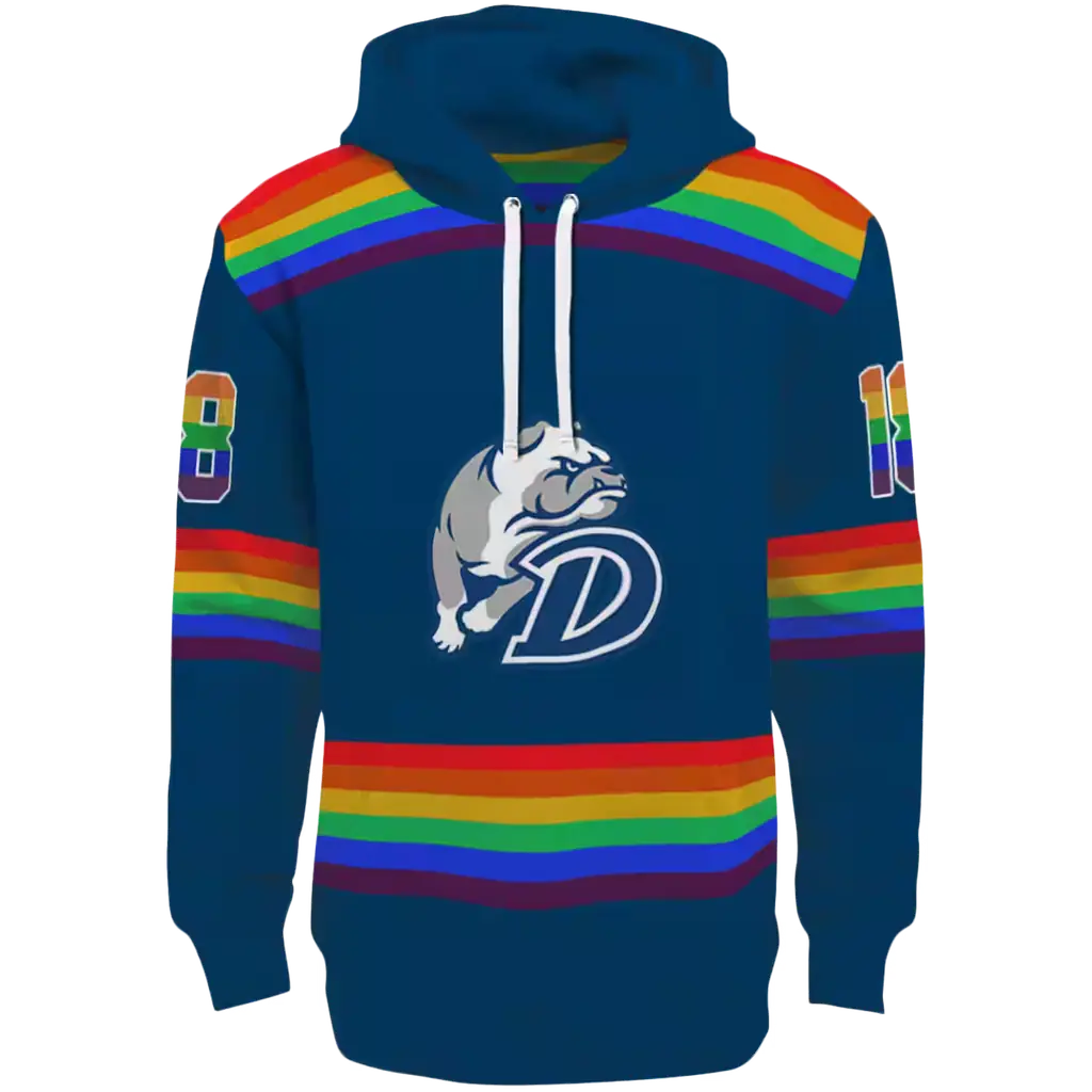 custom drake bulldogs rainbow stripes blue hoodie best selling custom drake bulldogs rainbow stripes blue hoodie best selling