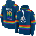 custom drake bulldogs rainbow stripes blue hoodie best selling