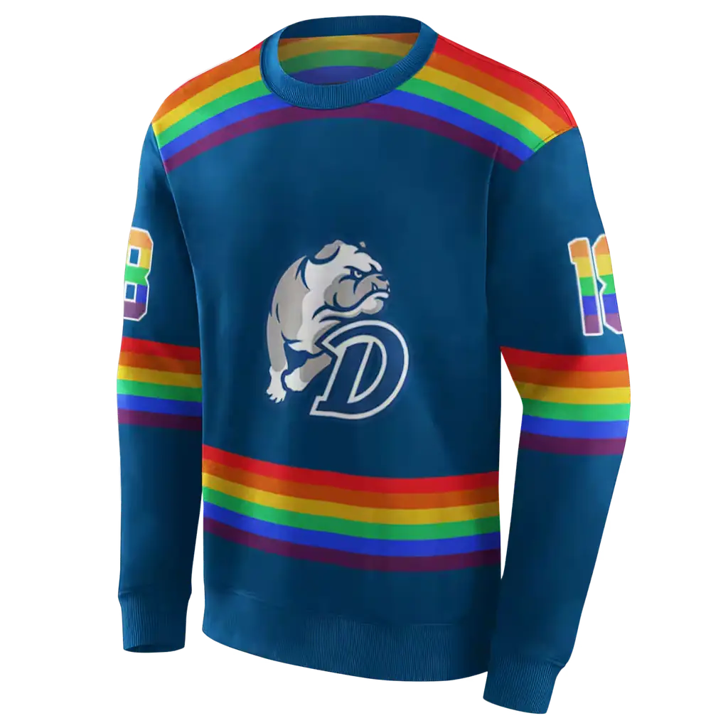 custom drake bulldogs rainbow stripes blue hoodie new arrival custom drake bulldogs rainbow stripes blue hoodie new arrival