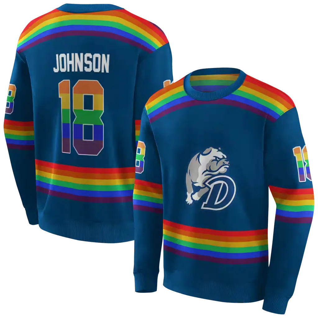 custom drake bulldogs rainbow stripes blue hoodie premium grade custom drake bulldogs rainbow stripes blue hoodie premium grade