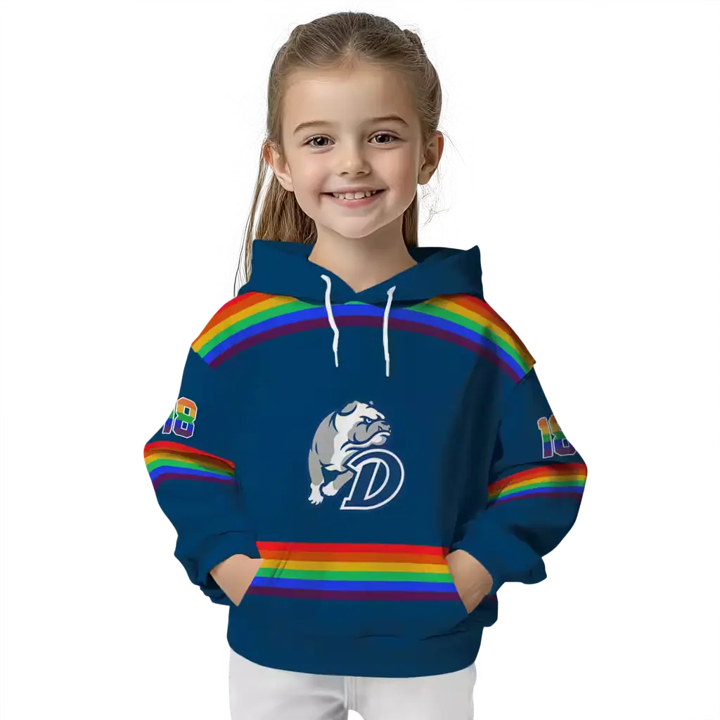 custom drake bulldogs rainbow stripes blue hoodie top rated custom drake bulldogs rainbow stripes blue hoodie top rated