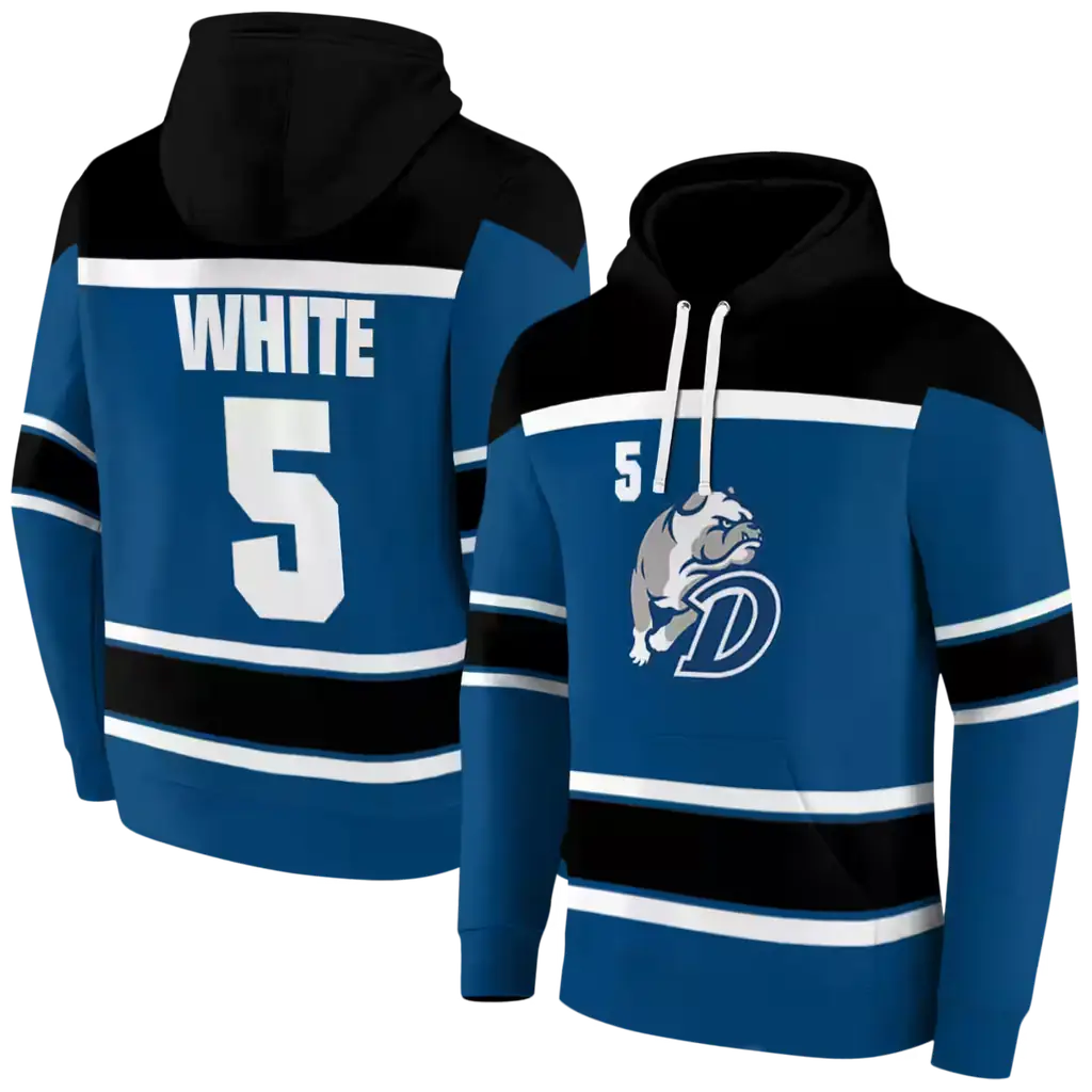 custom drake bulldogs striped pattern blue hoodie fashion forward custom drake bulldogs striped pattern blue hoodie fashion forward