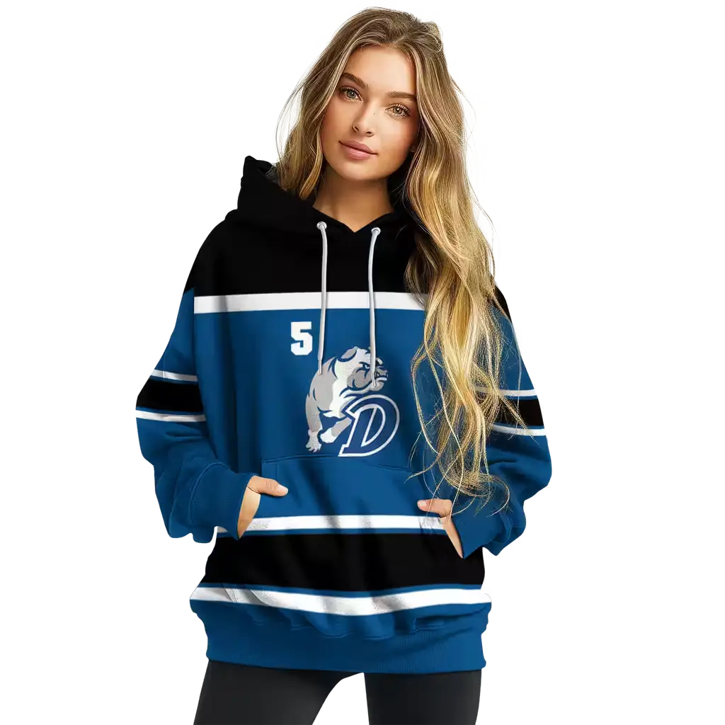 custom drake bulldogs striped pattern blue hoodie high quality custom drake bulldogs striped pattern blue hoodie high quality