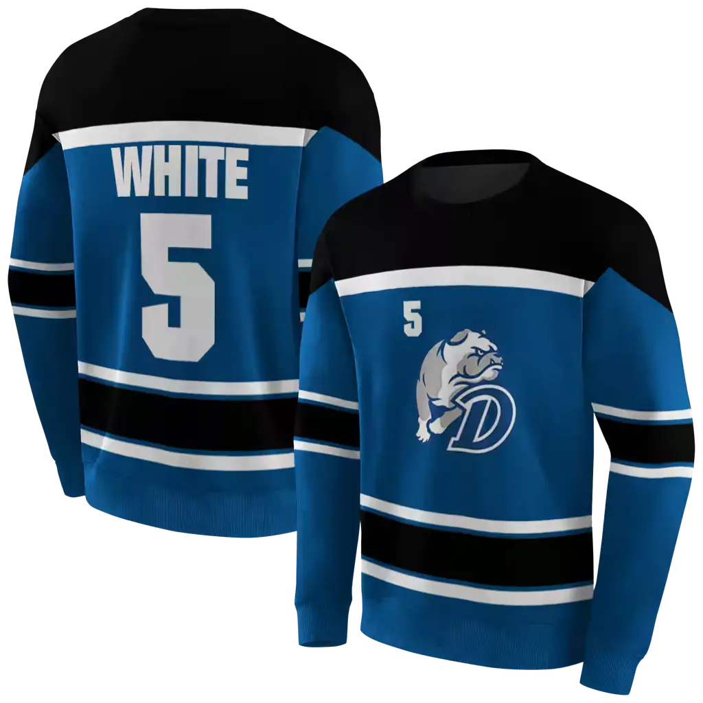 custom drake bulldogs striped pattern blue hoodie premium grade custom drake bulldogs striped pattern blue hoodie premium grade