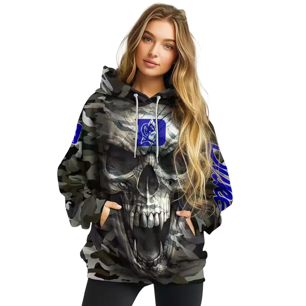 custom duke blue devils camo skull hoodie high quality custom duke blue devils camo skull hoodie high quality