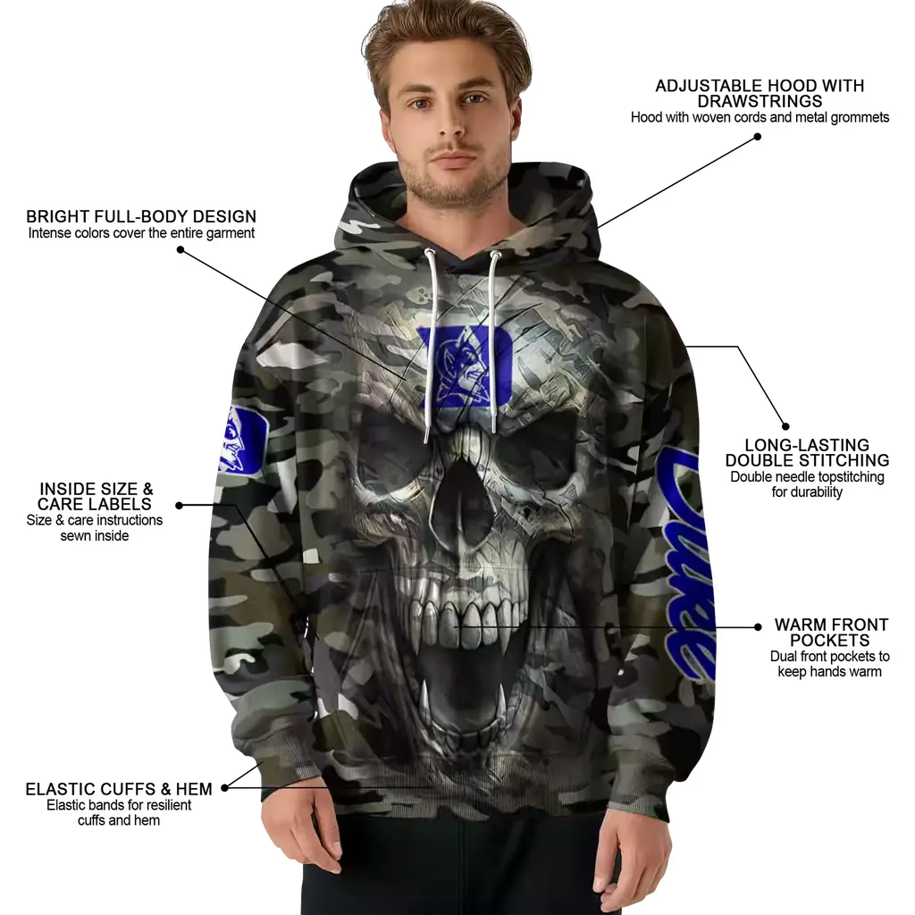 custom duke blue devils camo skull hoodie latest model custom duke blue devils camo skull hoodie latest model