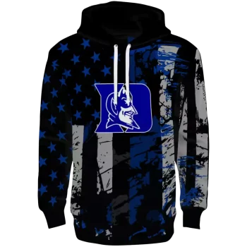 custom duke blue devils distressed flag blue black hoodie best selling