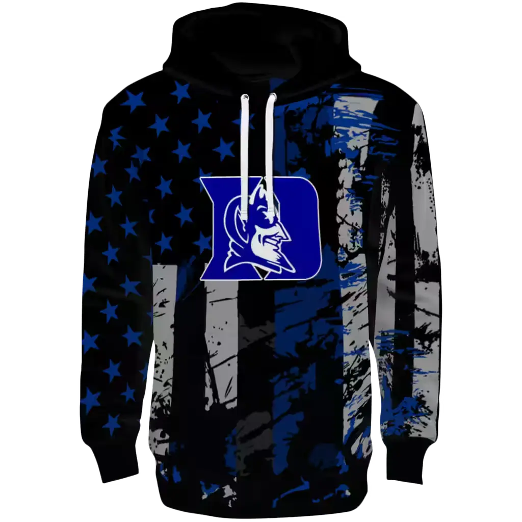 custom duke blue devils distressed flag blue black hoodie best selling custom duke blue devils distressed flag blue black hoodie best selling