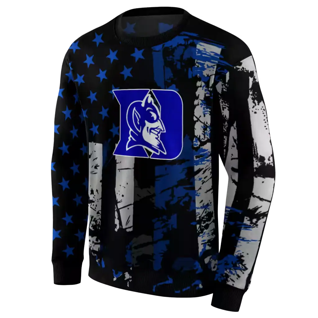 custom duke blue devils distressed flag blue black hoodie new arrival custom duke blue devils distressed flag blue black hoodie new arrival