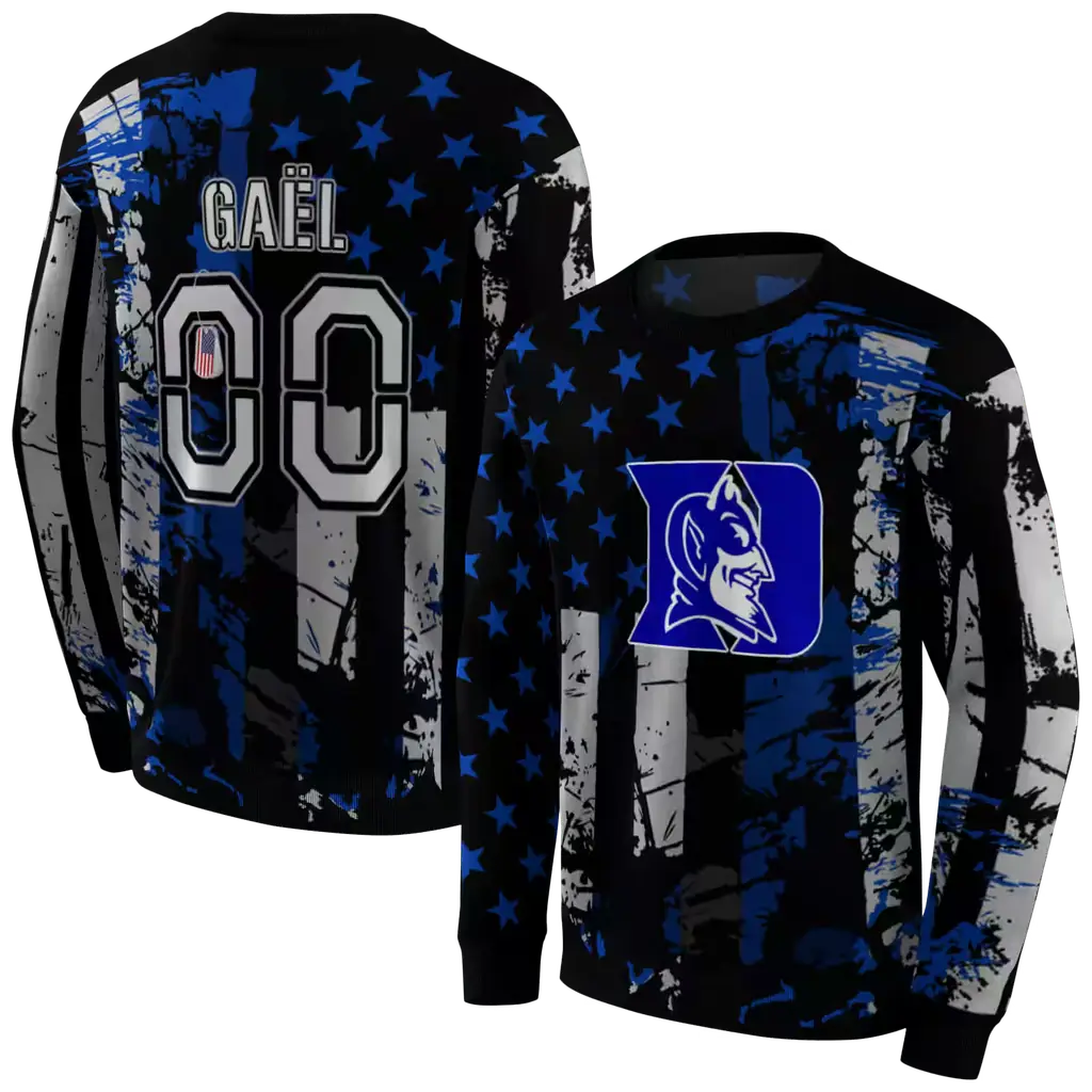custom duke blue devils distressed flag blue black hoodie premium grade custom duke blue devils distressed flag blue black hoodie premium grade