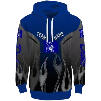 custom duke blue devils flame design blue hoodie best selling