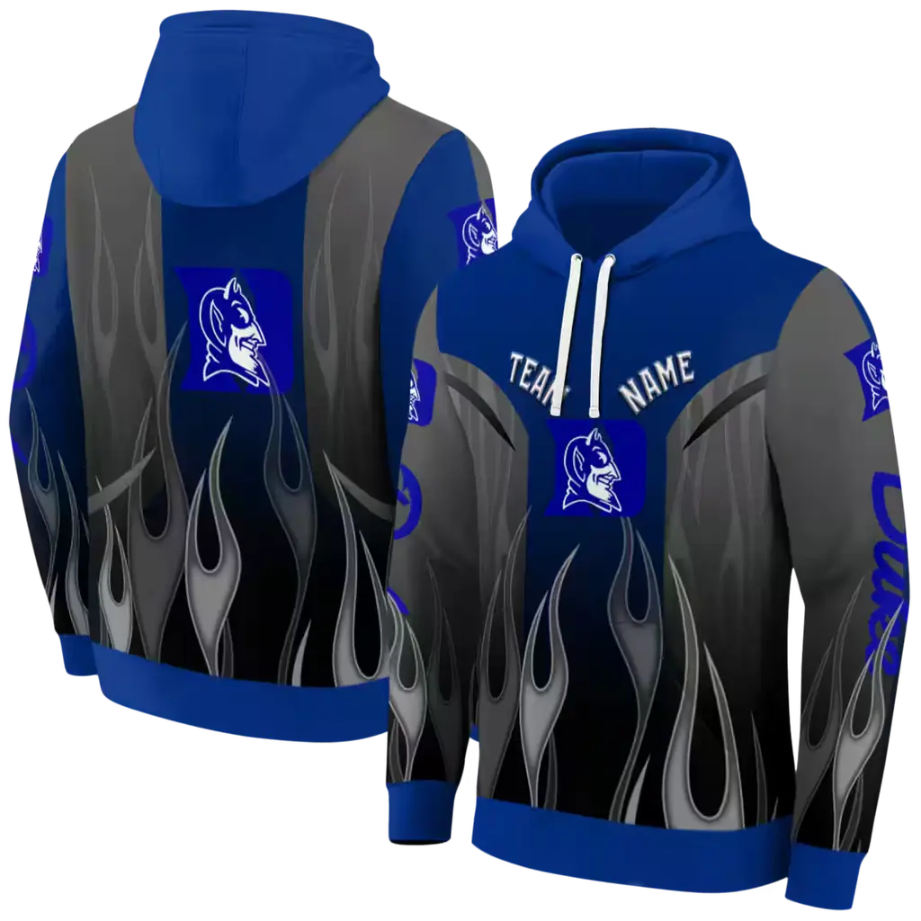 custom duke blue devils flame design blue hoodie fashion forward custom duke blue devils flame design blue hoodie fashion forward