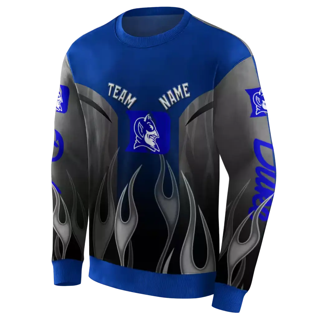 custom duke blue devils flame design blue hoodie new arrival custom duke blue devils flame design blue hoodie new arrival