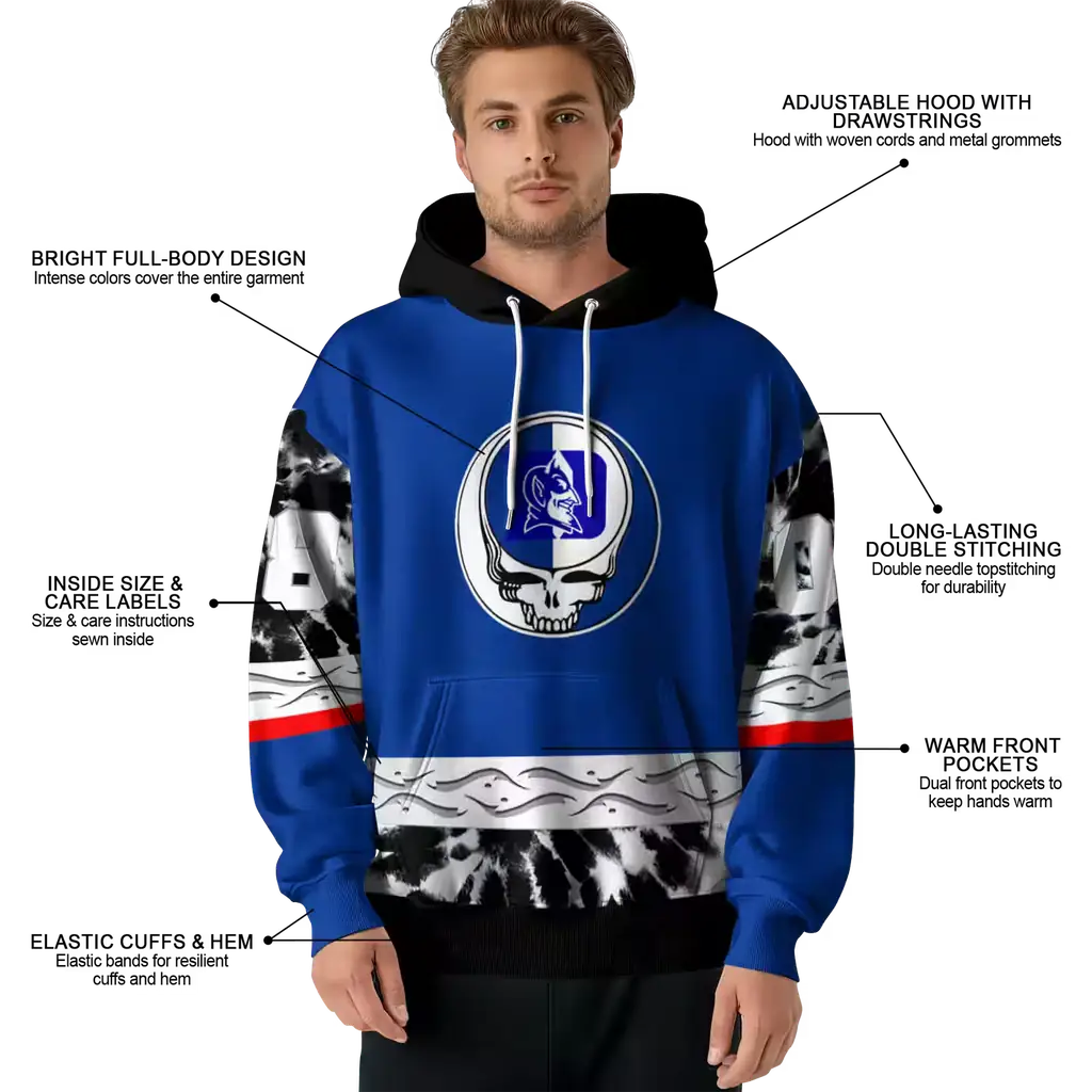 custom duke blue devils grateful vibes blue hoodie latest model custom duke blue devils grateful vibes blue hoodie latest model