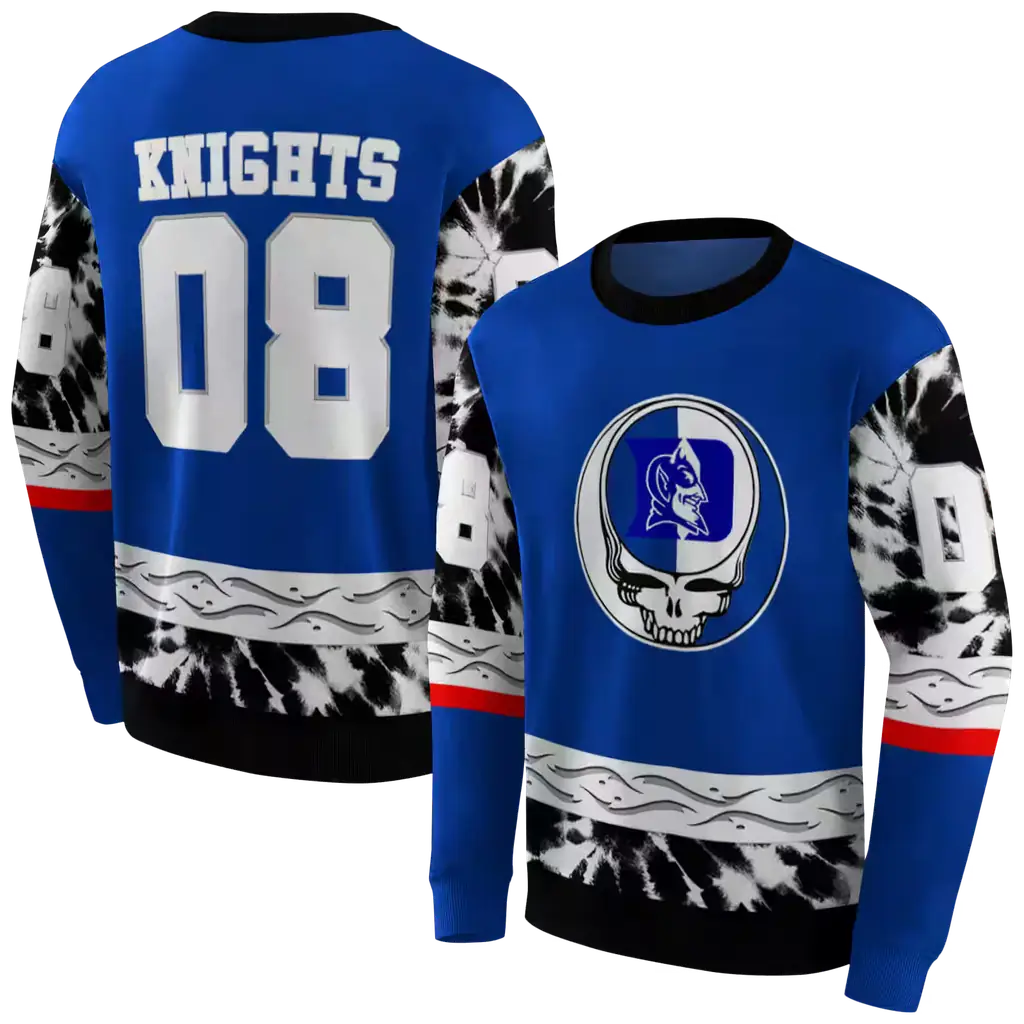 custom duke blue devils grateful vibes blue hoodie premium grade custom duke blue devils grateful vibes blue hoodie premium grade