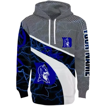custom duke blue devils hexagonal mesh blue black gray hoodie best selling