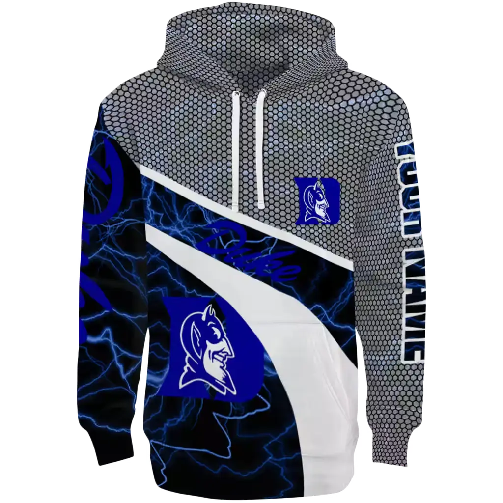 custom duke blue devils hexagonal mesh blue black gray hoodie best selling custom duke blue devils hexagonal mesh blue black gray hoodie best selling