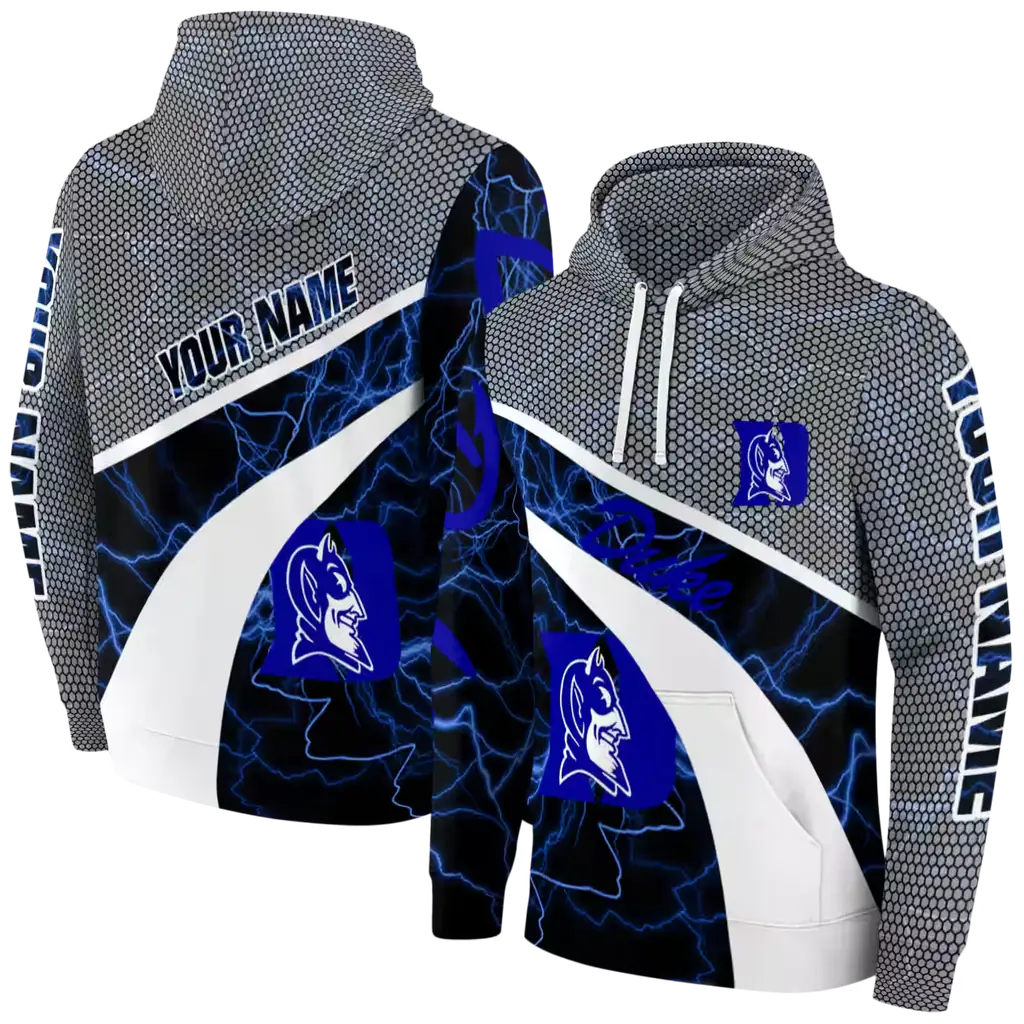 custom duke blue devils hexagonal mesh blue black gray hoodie fashion forward custom duke blue devils hexagonal mesh blue black gray hoodie fashion forward