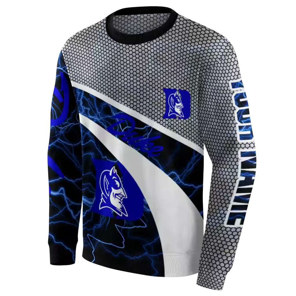 custom duke blue devils hexagonal mesh blue black gray hoodie new arrival custom duke blue devils hexagonal mesh blue black gray hoodie new arrival