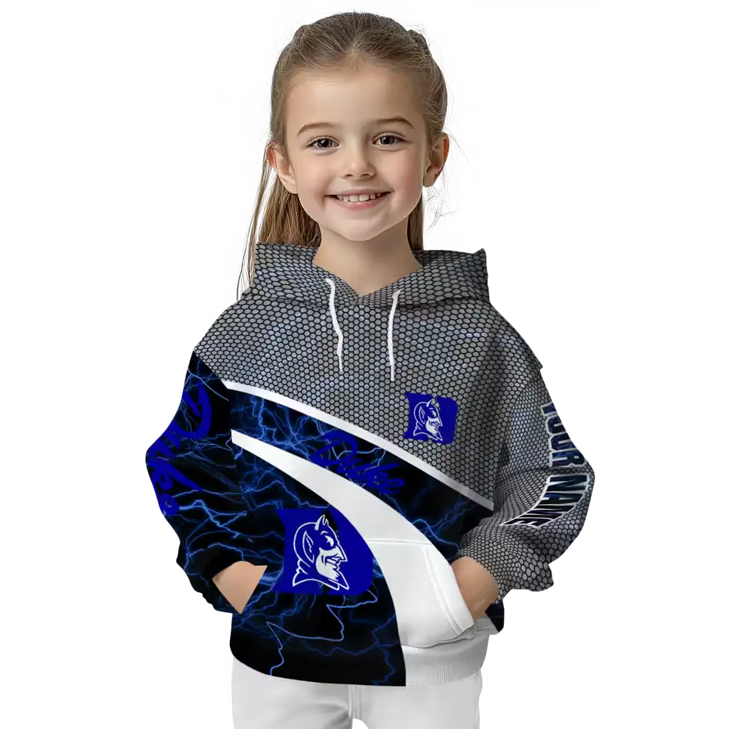 custom duke blue devils hexagonal mesh blue black gray hoodie top rated custom duke blue devils hexagonal mesh blue black gray hoodie top rated