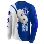 custom duke blue devils peeking snoopy blue hoodie best selling