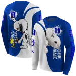 custom duke blue devils peeking snoopy blue hoodie best selling