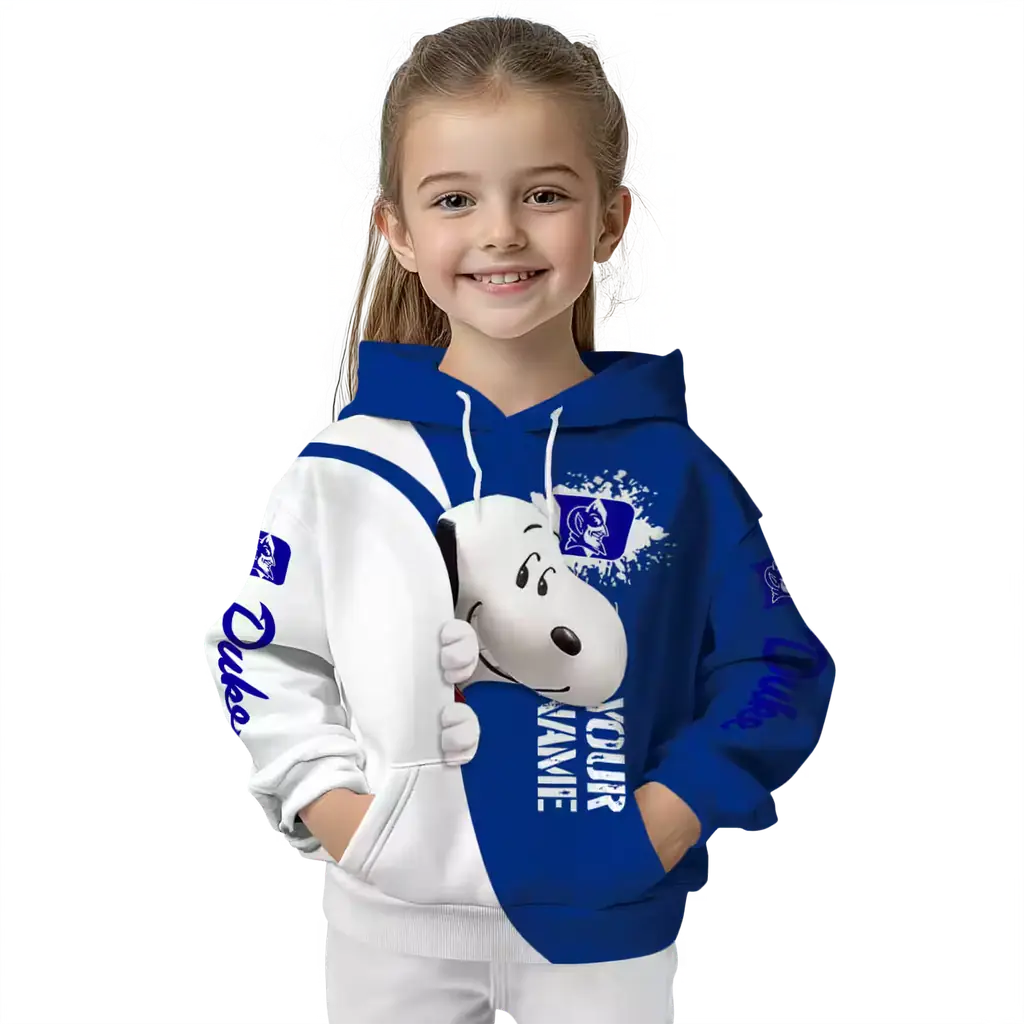 custom duke blue devils peeking snoopy blue hoodie top rated custom duke blue devils peeking snoopy blue hoodie top rated