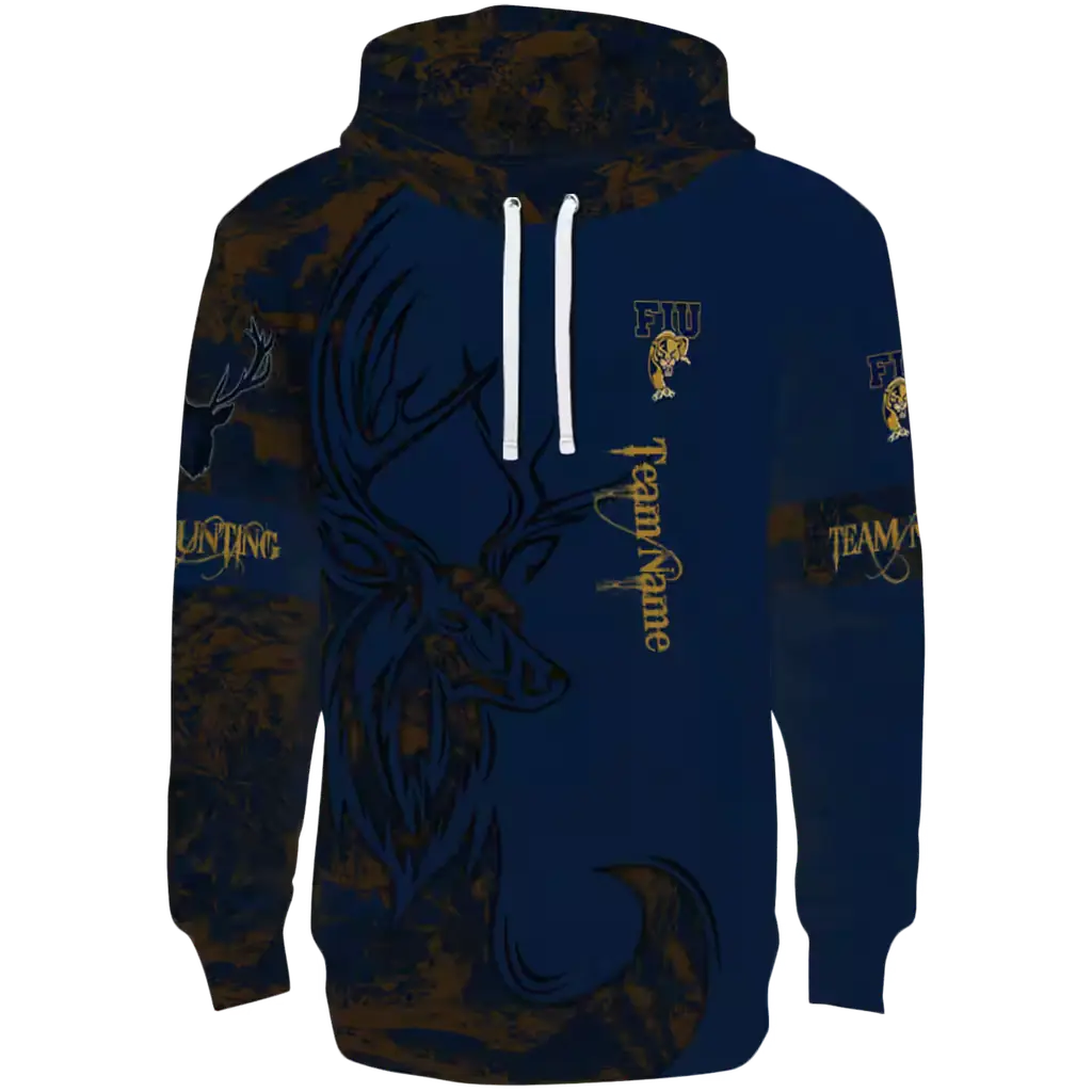 custom fiu panthers deer silhouette blue hoodie best selling custom fiu panthers deer silhouette blue hoodie best selling