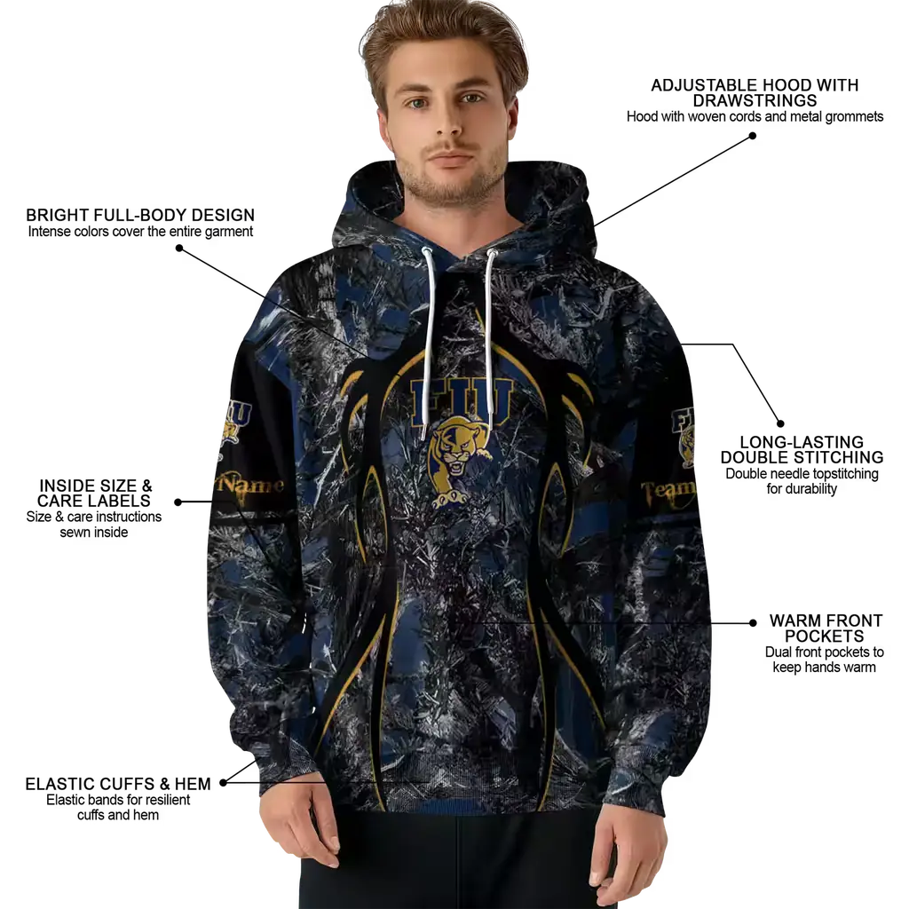 custom fiu panthers hunting theme blue black hoodie latest model custom fiu panthers hunting theme blue black hoodie latest model