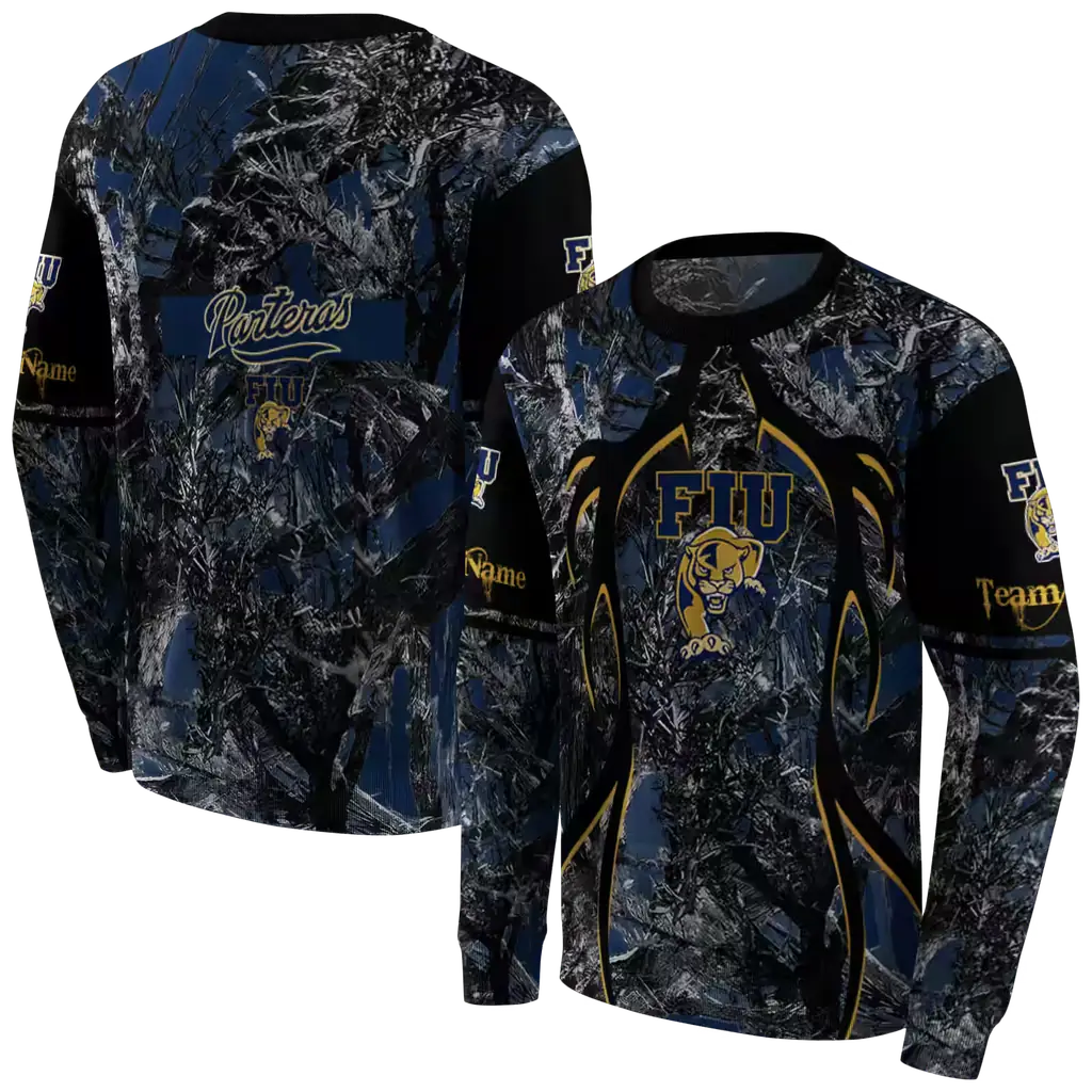 custom fiu panthers hunting theme blue black hoodie premium grade custom fiu panthers hunting theme blue black hoodie premium grade