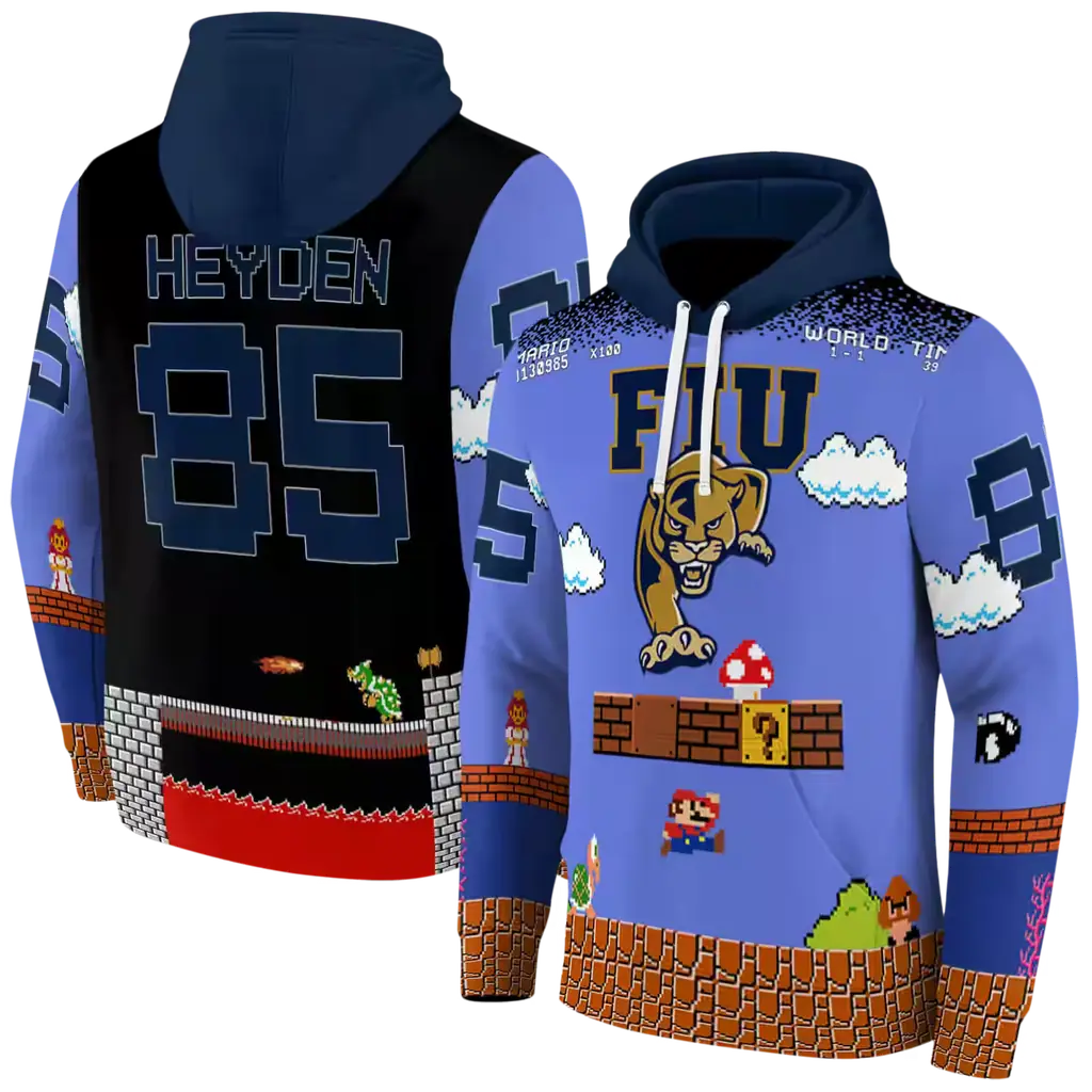 custom fiu panthers mario blue black hoodie fashion forward custom fiu panthers mario blue black hoodie fashion forward