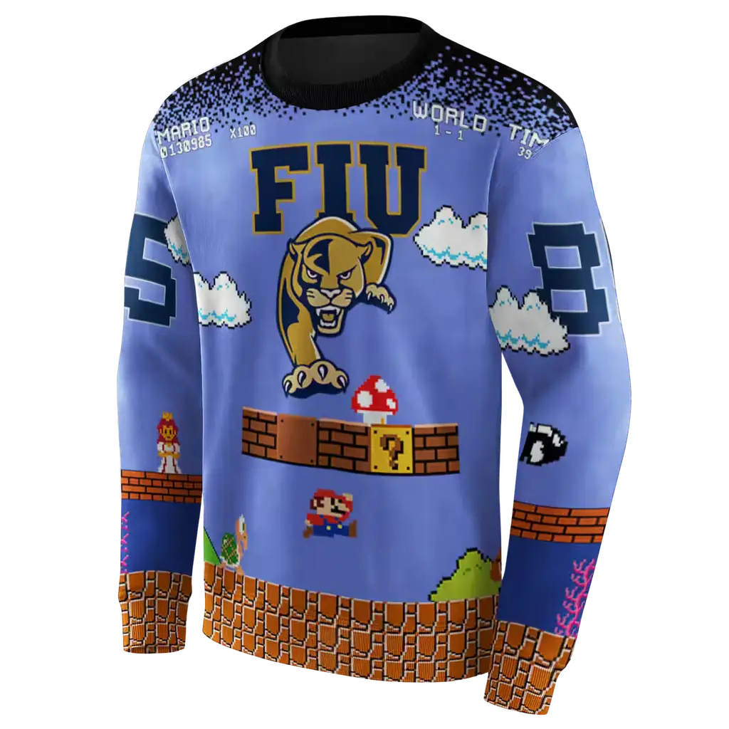 custom fiu panthers mario blue black hoodie new arrival custom fiu panthers mario blue black hoodie new arrival