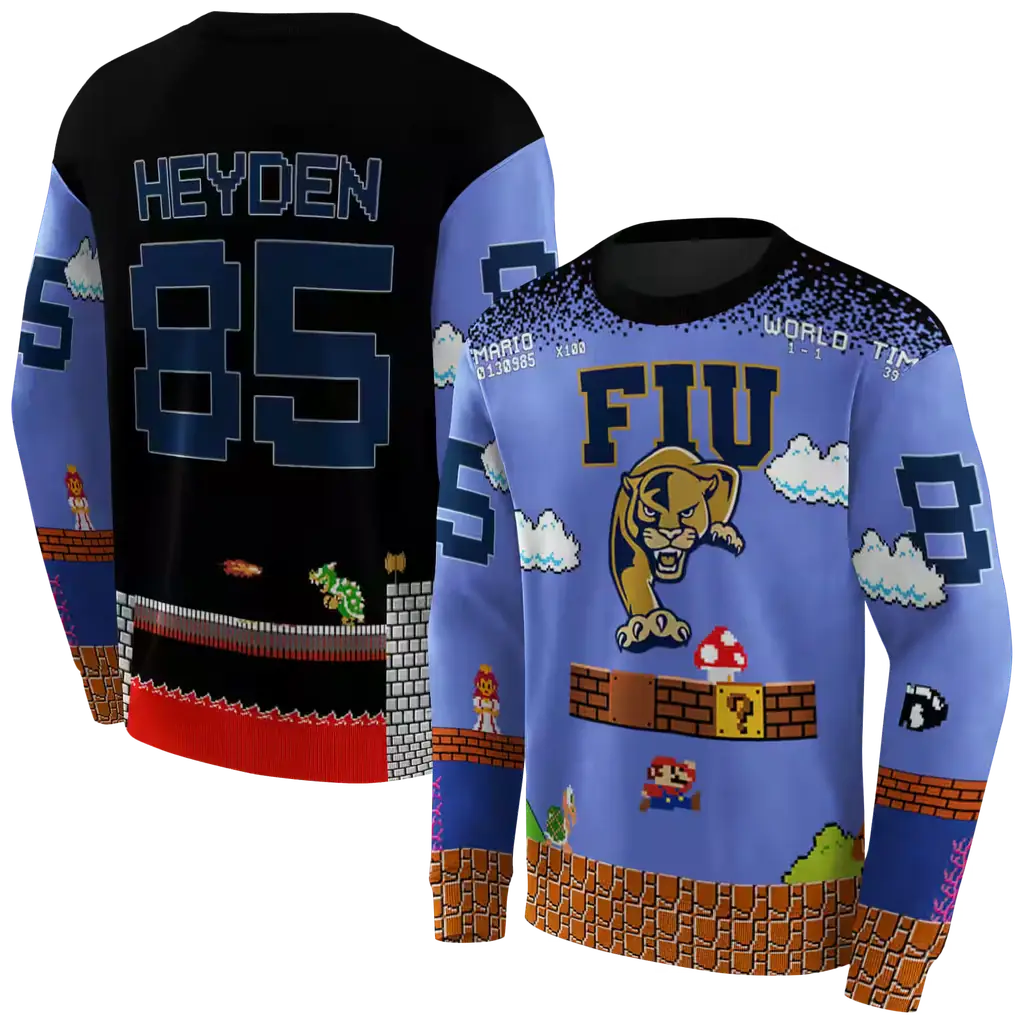 custom fiu panthers mario blue black hoodie premium grade custom fiu panthers mario blue black hoodie premium grade