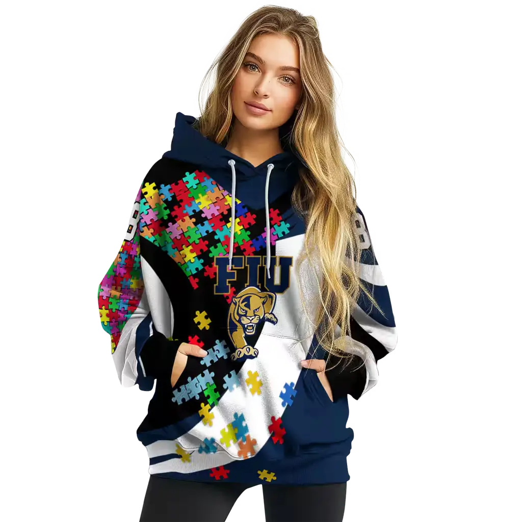 custom fiu panthers puzzle pieces blue hoodie high quality custom fiu panthers puzzle pieces blue hoodie high quality