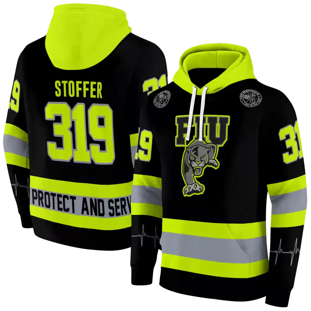 custom fiu panthers safety motif black neon green hoodie fashion forward custom fiu panthers safety motif black neon green hoodie fashion forward