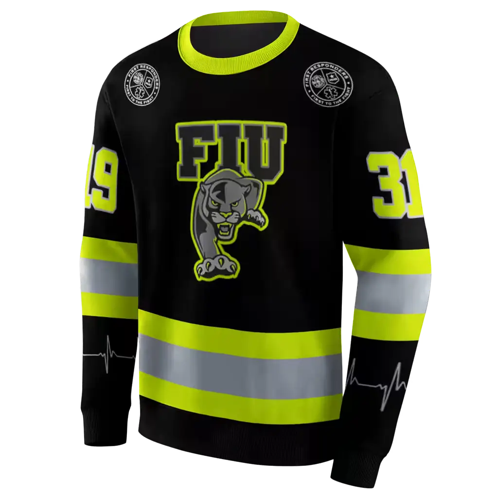 custom fiu panthers safety motif black neon green hoodie new arrival custom fiu panthers safety motif black neon green hoodie new arrival