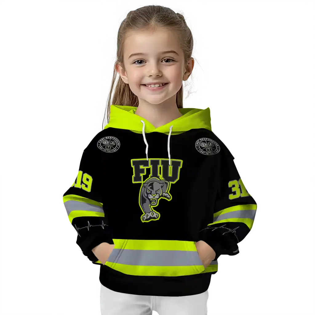 custom fiu panthers safety motif black neon green hoodie top rated custom fiu panthers safety motif black neon green hoodie top rated