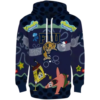 custom fiu panthers spongebob patrick star blue navy hoodie best selling