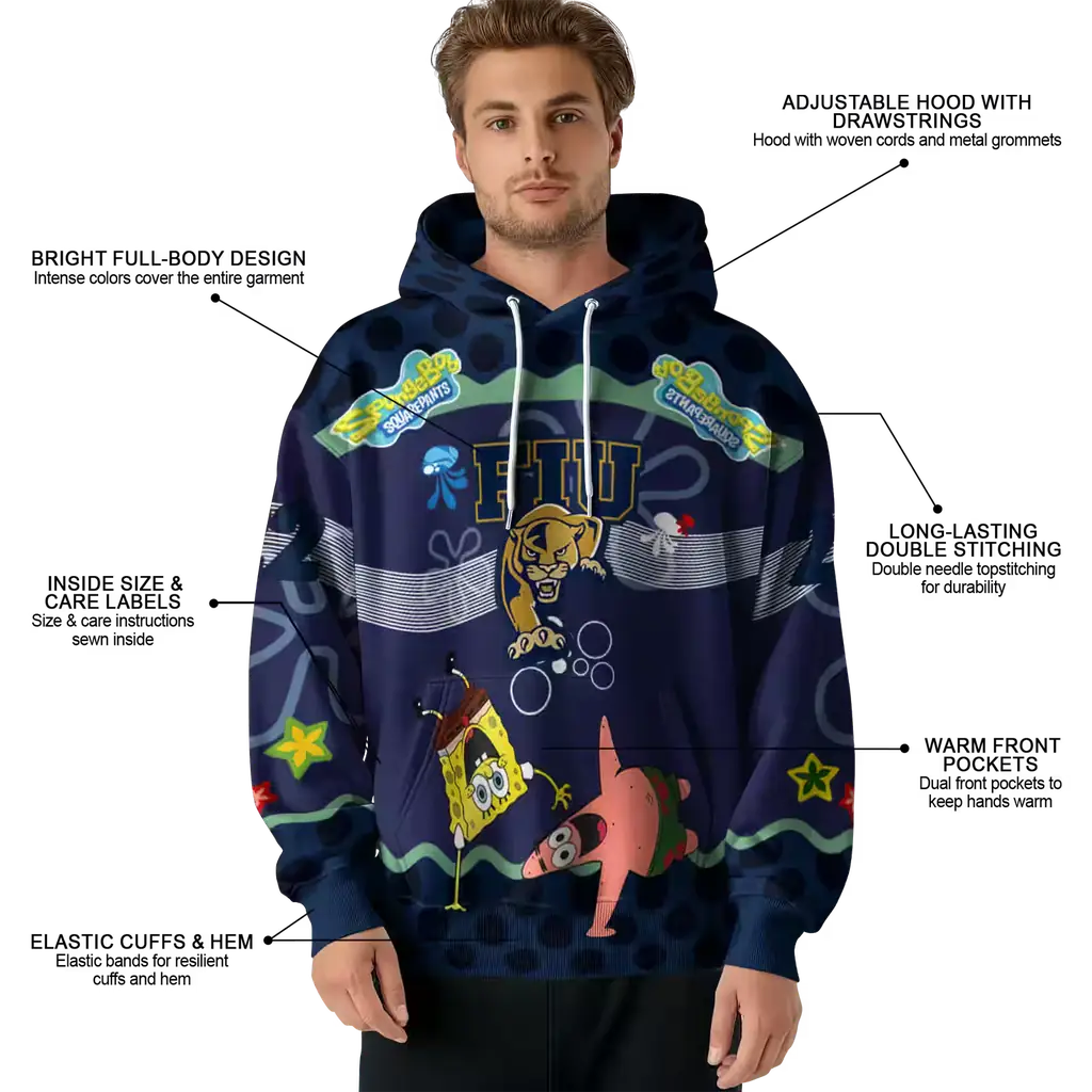 custom fiu panthers spongebob patrick star blue navy hoodie latest model custom fiu panthers spongebob patrick star blue navy hoodie latest model