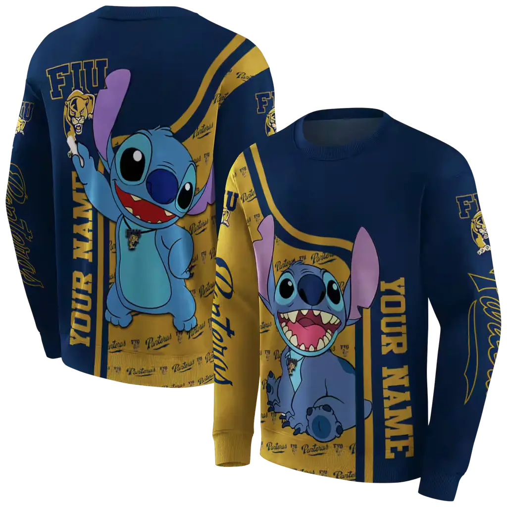 custom fiu panthers stitch blue hoodie premium grade custom fiu panthers stitch blue hoodie premium grade