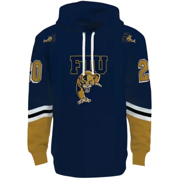 custom fiu panthers striped sleeves blue hoodie best selling