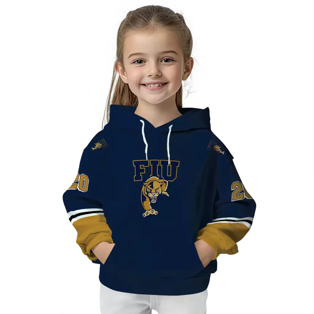 custom fiu panthers striped sleeves blue hoodie top rated custom fiu panthers striped sleeves blue hoodie top rated