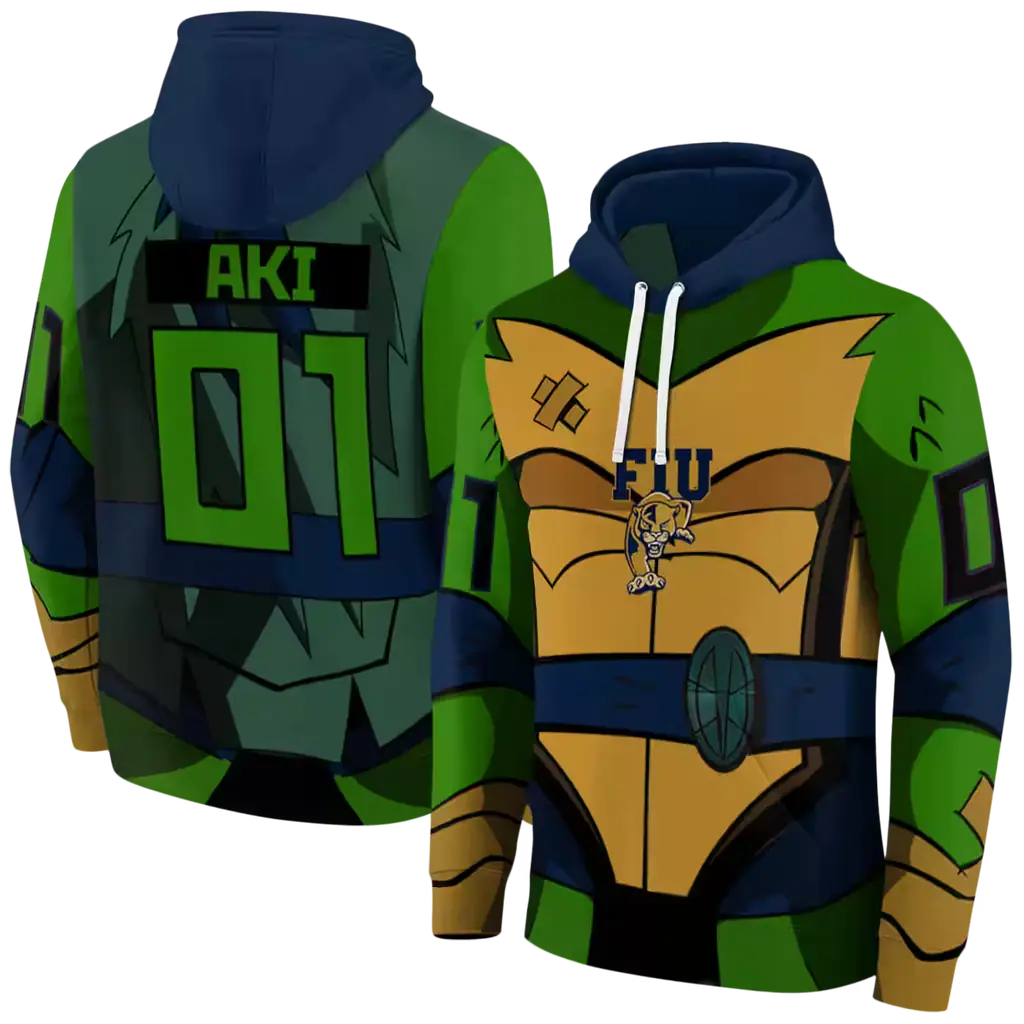 custom fiu panthers superhero armor blue green hoodie fashion forward custom fiu panthers superhero armor blue green hoodie fashion forward