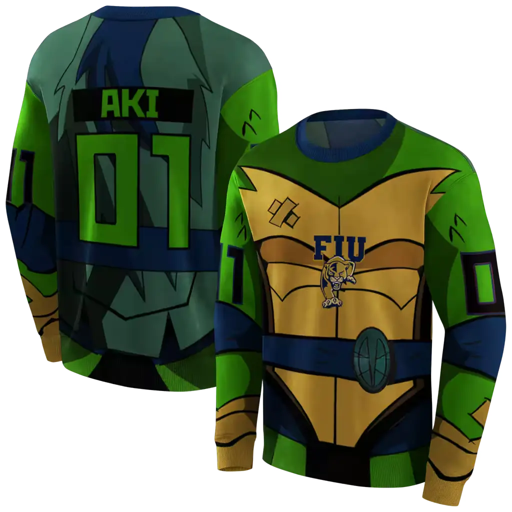 custom fiu panthers superhero armor blue green hoodie premium grade custom fiu panthers superhero armor blue green hoodie premium grade
