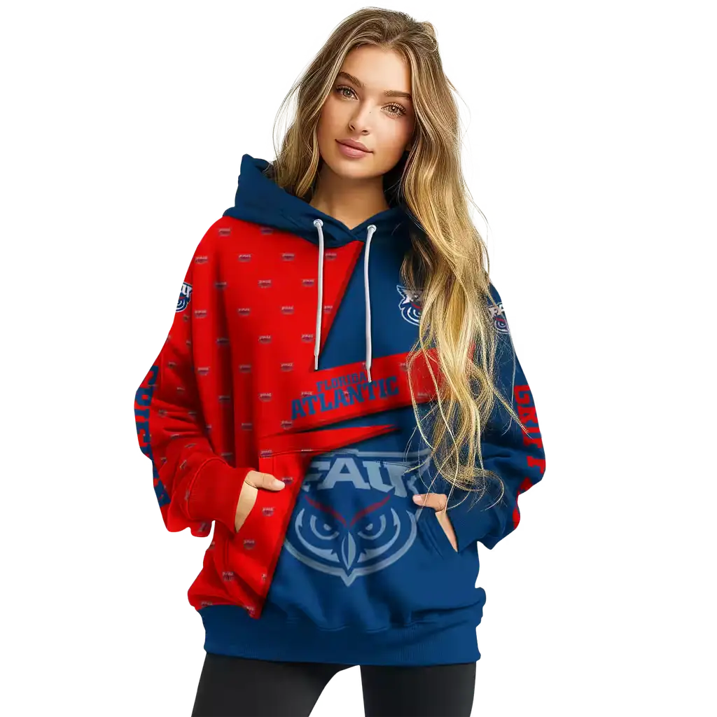 custom florida atlantic owls abstract shape blue hoodie high quality custom florida atlantic owls abstract shape blue hoodie high quality