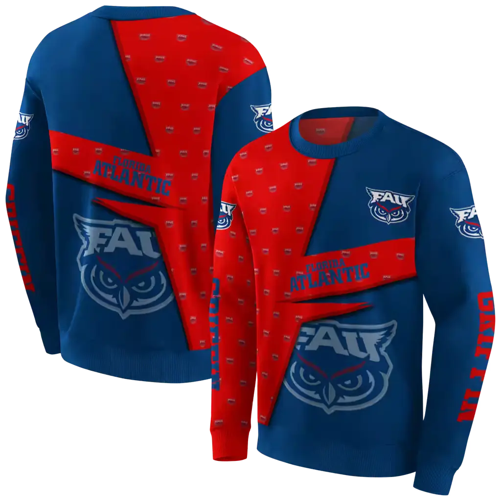 custom florida atlantic owls abstract shape blue hoodie premium grade custom florida atlantic owls abstract shape blue hoodie premium grade