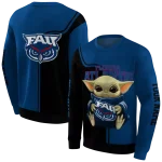 custom florida atlantic owls baby yoda blue black hoodie best selling
