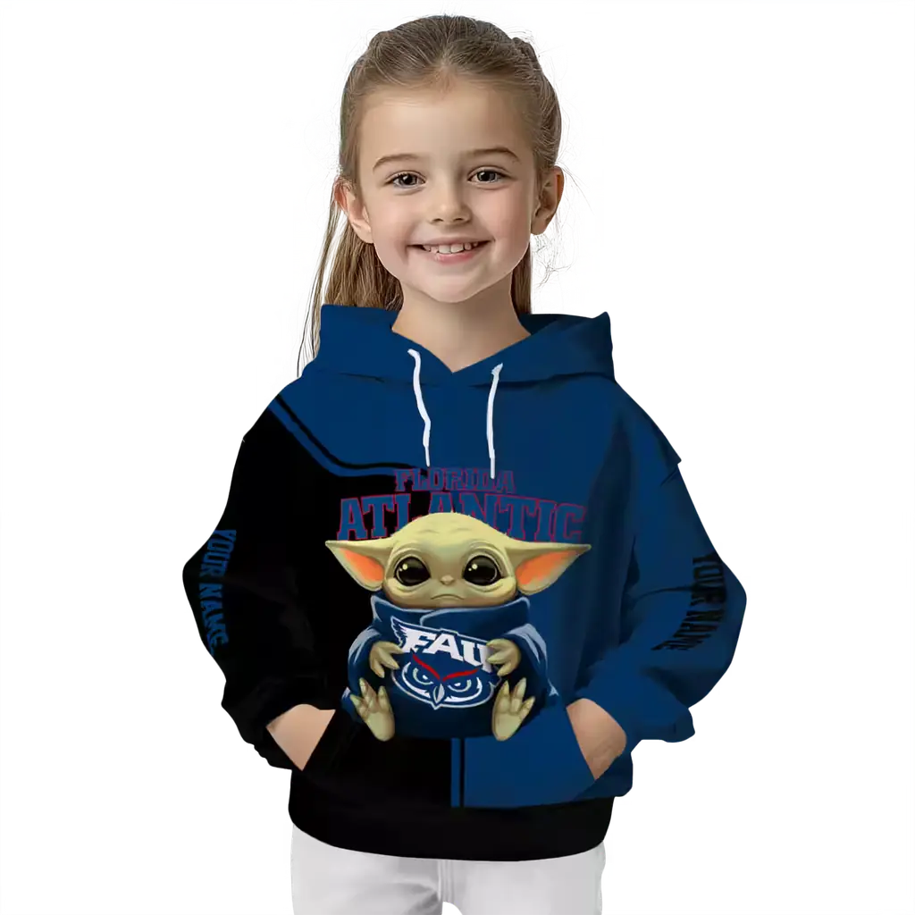 custom florida atlantic owls baby yoda blue black hoodie top rated custom florida atlantic owls baby yoda blue black hoodie top rated